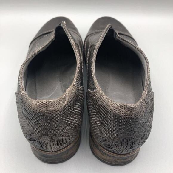 Earth Shoes Womens 9 Avani Banyan Loafers Shoes Gray Leather Slip On Flat Heel - Picture 5 of 9